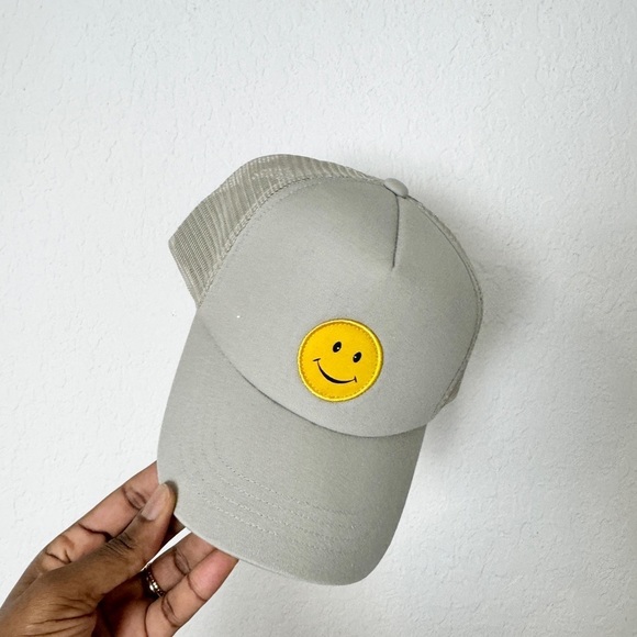 SUN + STONE Smiley Baseball Hat Gray Adjustable Snapback - Picture 2 of 5